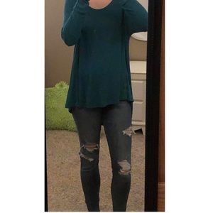 Long sleeve blue blouse!